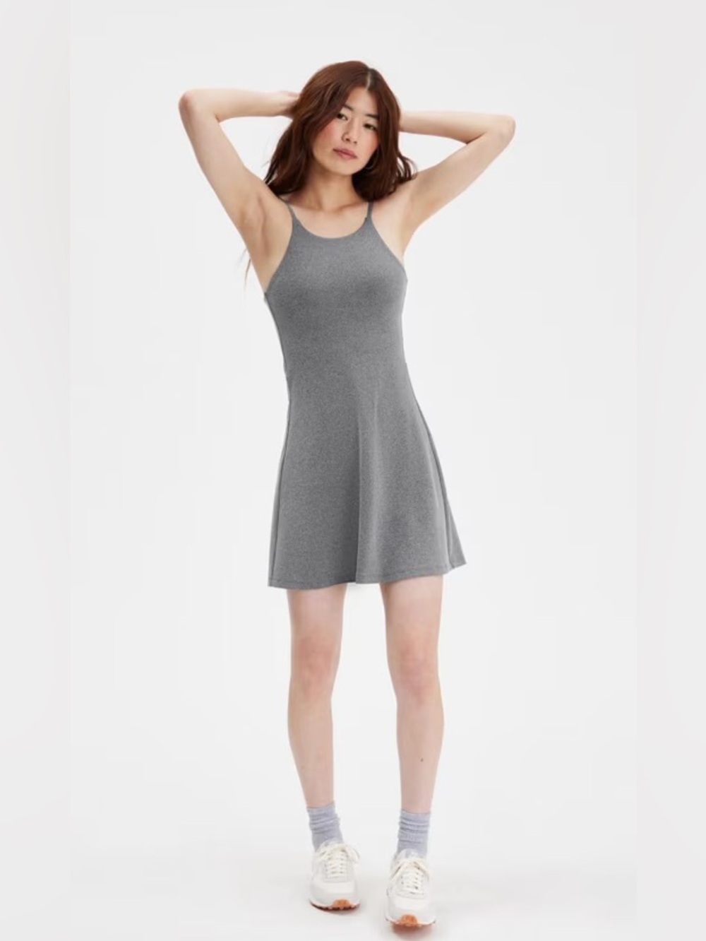 [girlfriend collective] Naomi Workout Dress in Gravel Heather